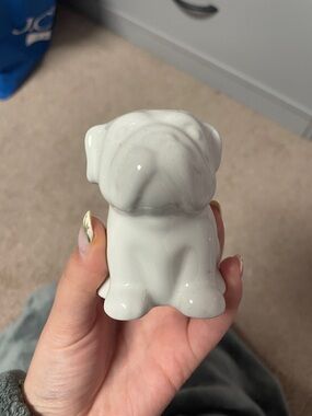 White Ceramic Bulldog Figurine